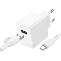 Сетевое зарядное устройство Borofone BAS11A (1USB 2.1A) + кабель Type-C Белый, изображение 2 - GOODMi