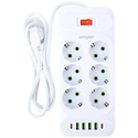 Сетевой фильтр Amper JH-1076U (4м/6 Sockets+4USB-A+2Type-C) Белый - GOODMi
