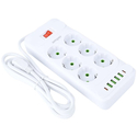 Сетевой фильтр Amper JH-1076U (4м/6 Sockets+4USB-A+2Type-C) Белый, изображение 2 - GOODMi
