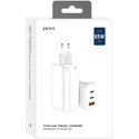 Сетевое зарядное устройство PERO TC06 GaN, 1xUSB-A QC + 2xPD, 65W, LED, изображение 3 - GOODMi