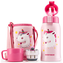 Детский термос Cup Bear 3D Retro Cute Pet 600ml Pink Unicorn, изображение 2 - GOODMi