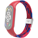 Текстильный ремешок для Xiaomi для Mi Band 7 замок металл (red blue), Основной цвет: Красный - GOODMi