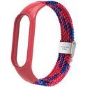 Текстильный ремешок для Xiaomi для Mi Band 7 замок металл (red blue), Основной цвет: Красный, изображение 2 - GOODMi