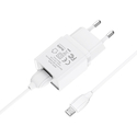 Сетевое зарядное устройство Borofone BA19A (1A) + кабель MicroUsb White, изображение 3 - GOODMi