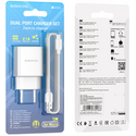 Сетевое зарядное устройство Borofone BA53A 2USB (2.1A) + кабель Micro Белый, изображение 4 - GOODMi