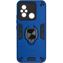 Чехол-накладка противоударный с металлической пластиной для магнитного держателя и кольцом для Redmi 12C/Poco C55 Dark Blue, Основной цвет: Синий - GOODMi