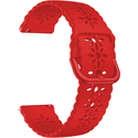 Ремешок силиконовый 20mm красный перфорированный цветок, Основной цвет: Красный - GOODMi