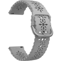 Ремешок силиконовый 20mm серый перфорированный цветок, Основной цвет: Серый - GOODMi