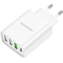 Сетевое зарядное устройство Borofone BA79A (PD20W+3USB 3.0A/QC3.0/18W) + кабель Type-C to Type-C Белый, изображение 2 - GOODMi