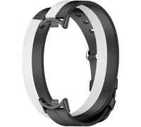 Кожаный ремешок Mijobs для Xiaomi Band 8 Черно-белый Stripe - GOODMi