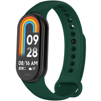 Ремешок силиконовый для Xiaomi Band 8/9 Зеленый с кнопкой, Основной цвет: Зеленый - GOODMi