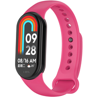 Ремешок силиконовый для Xiaomi Band 8/9 Розовый с кнопкой - GOODMi