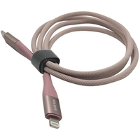 Кабель SOLOVE DW5 Type-C/Lightning 20W PD нейлоновая оплетка 1 м Pink, Цвет: Розовый - GOODMi