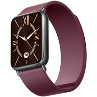 Кожаный магнитный браслет Xiaomi Smart Band 8 Pro/9 Pro/Redmi Watch 4 Бордовый, Основной цвет: Бордовый - GOODMi