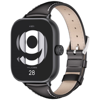 Ремешок кожаный для Redmi Watch 4/Band 8 Pro черный - GOODMi