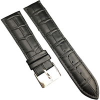 Ремешок кожаный Nagata Leather 22mm Черный под рептилию - GOODMi