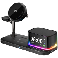 Беспроводное зарядное устройство C09Pro Qi2 3в1 Black (часы+колонка), Цвет: Черный - GOODMi