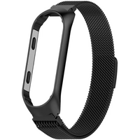 Миланский сетчатый браслет для Xiaomi Mi band 5 черный (магнитный замок) - GOODMi
