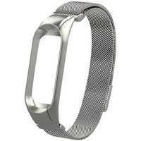 Миланский сетчатый браслет Xiaomi Mi band 5 серебряный (магнитный замок) - GOODMi