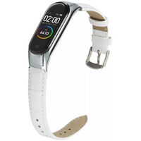 Кожаный ремешок для Mi band 5/6 белый - GOODMi