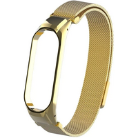 Миланский сетчатый браслет Xiaomi Mi band 5 золотой (магнитный замок) - GOODMi