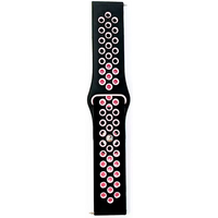 Ремешок силиконовый спортивный 20mm Черный/Розовый, Основной цвет: Розовый - GOODMi