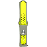 Ремешок силиконовый спортивный 20mm Серый/Зеленый, Основной цвет: Зеленый - GOODMi