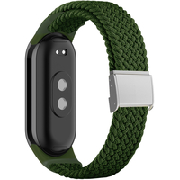 Текстильный ремешок для Xiaomi Mi Band 8 Зеленый с магнитной застежкой, Основной цвет: Зеленый - GOODMi