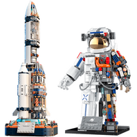 Конструктор Аэрокосмическая станция JAKI Space Rocket (ракета+астронавт) (JK8518) - GOODMi