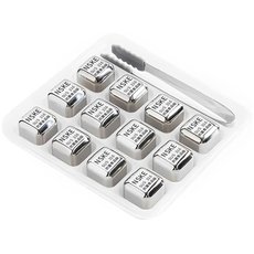Камни для виски из нержавеющей стали NSKE Steel Ice SUS316 (12шт + щипцы) - GOODMi