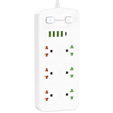 Сетевой фильтр Earldom SC09 (2м/6 Sockets+4USB-A+1Type-C) Белый - GOODMi