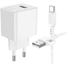 Сетевое зарядное устройство Borofone BAS11A (1USB 2.1A) + кабель Type-C Белый - GOODMi
