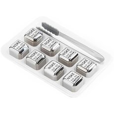 Камни для виски из нержавеющей стали NSKE Steel Ice SUS316 (8шт + щипцы) - GOODMi