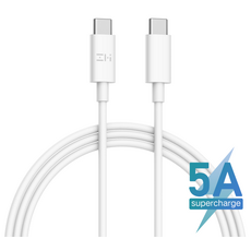 Кабель ZMI Type-C/Type-C 150 см 100W 5A (AL308E) White - GOODMi