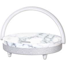 Настольная лампа с беспроводной зарядкой и колонкой Ezvalo Wireless Charging Music Lamp 10W White Marble, Цвет: Серый - GOODMi
