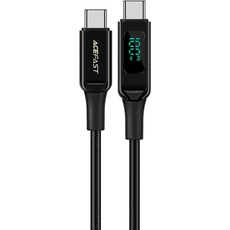 Кабель ACEFAST C6-03 Digital Display 100W Nylon Type-C to Type-C 2m Black - GOODMi