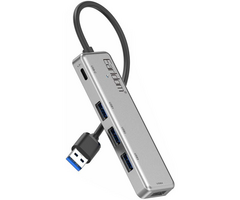 USB-хаб Earldom HUB12 (4xUSB-A + Type-C) Grey - GOODMi