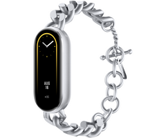 Металлический браслет для Xiaomi Band 9 с пряжкой-цепочкой - GOODMi