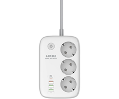 Сетевой фильтр Ldnio SEW3452 (3 розетки, 3 USB, 1 PD, WiFi, 2 м) White - GOODMi