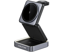 Беспроводная зарядная станция Cabletime CE12B 3-in-1 15W Foldable Grey - GOODMi