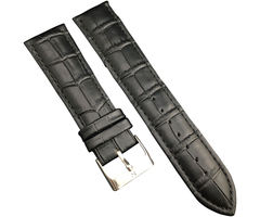 Ремешок кожаный Nagata Leather 22mm Черный под рептилию - GOODMi