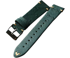 Ремешок кожаный 20mm Green (Silver Buckle) - GOODMi