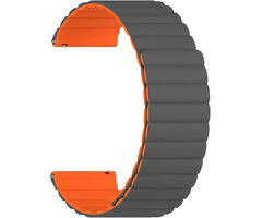 Ремешок силиконовый 20mm Lyambda Acrux Grey/Orange (DSJ-32-20-GO), Основной цвет: Оранжевый - GOODMi