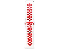 Ремешок силиконовый спортивный 22mm Белый/Красный - GOODMi