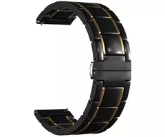 Ремешок керамическй 22mm Lyambda Libertas Black/Gold (DSG-09-22-BG) - GOODMi