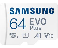 Карта памяти Samsung EVO Plus microSDXC 64GB + SD адаптер, Объем: 64 ГБ - GOODMi