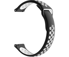 Ремешок силиконовый спортивный 20mm Черный/Белый - GOODMi