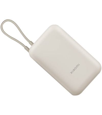 Внешний аккумулятор Xiaomi Pocket Power Bank With Cable 10000mAh (P15ZM) Beige, Цвет: Бежевый, изображение 3 - GOODMi