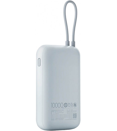 Внешний аккумулятор Xiaomi Pocket Power Bank With Cable 10000mAh (P15ZM) Blue, Цвет: Голубой, изображение 2 - GOODMi
