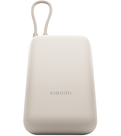 Внешний аккумулятор Xiaomi Pocket Power Bank With Cable 10000mAh (P15ZM) Beige, Цвет: Бежевый, изображение 5 - GOODMi